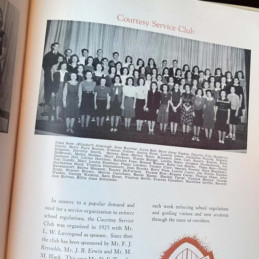 1942 Tom Tom Hoghschool  Yearbook Vintage Cream Yearbook